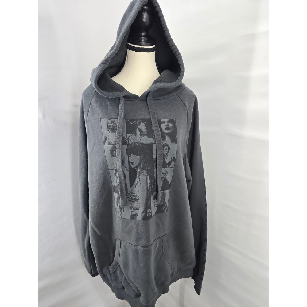 Taylor Swift The Eras Tour Hoodie Charcoal Gray Mineral Wash Concert Merch XL